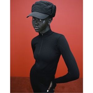 Zara Technical Cropped Long Sleeve Zip Top